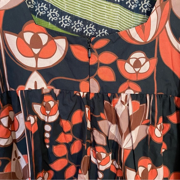 Eva Franco x Anthropologie Black Floral Retro Mod Tent Min Dress Size Medium - Picture 12 of 16